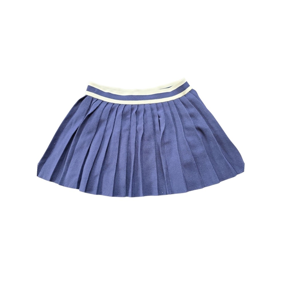 Aerie Navy Pleated Mini‎ Skirt  With Elastic Band - Size Large.